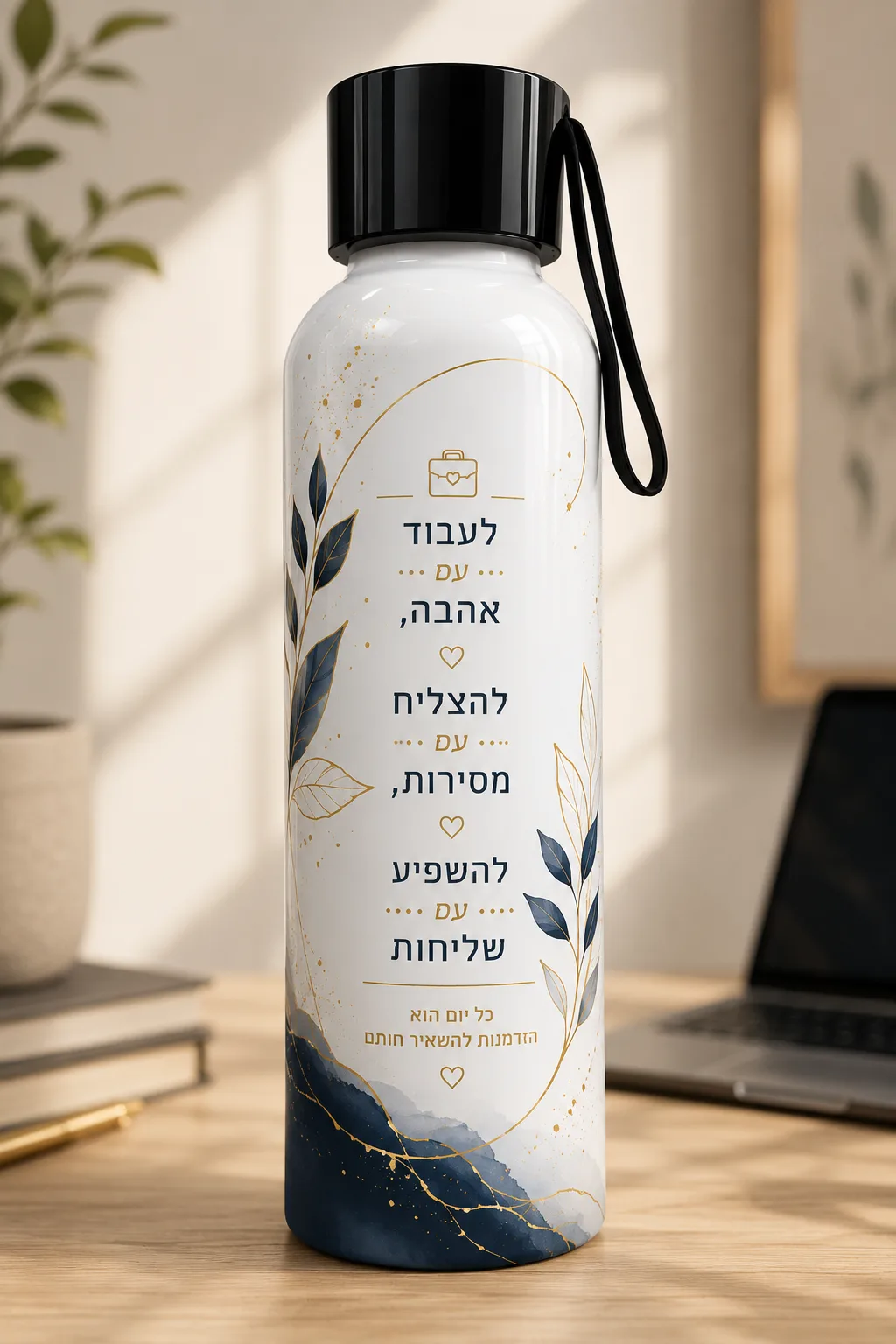 בקבוק אלומיניום 500 מ"ל עם רצועה – תמונה 2