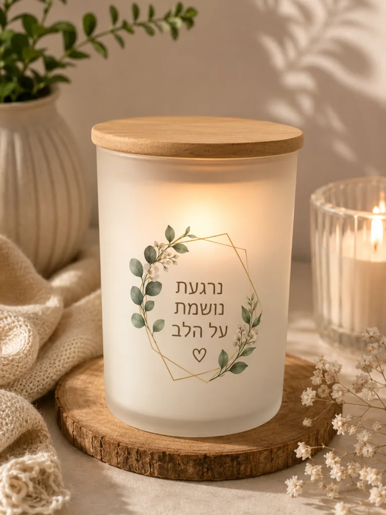צנצנת נר מזכוכית בעיצוב אישי