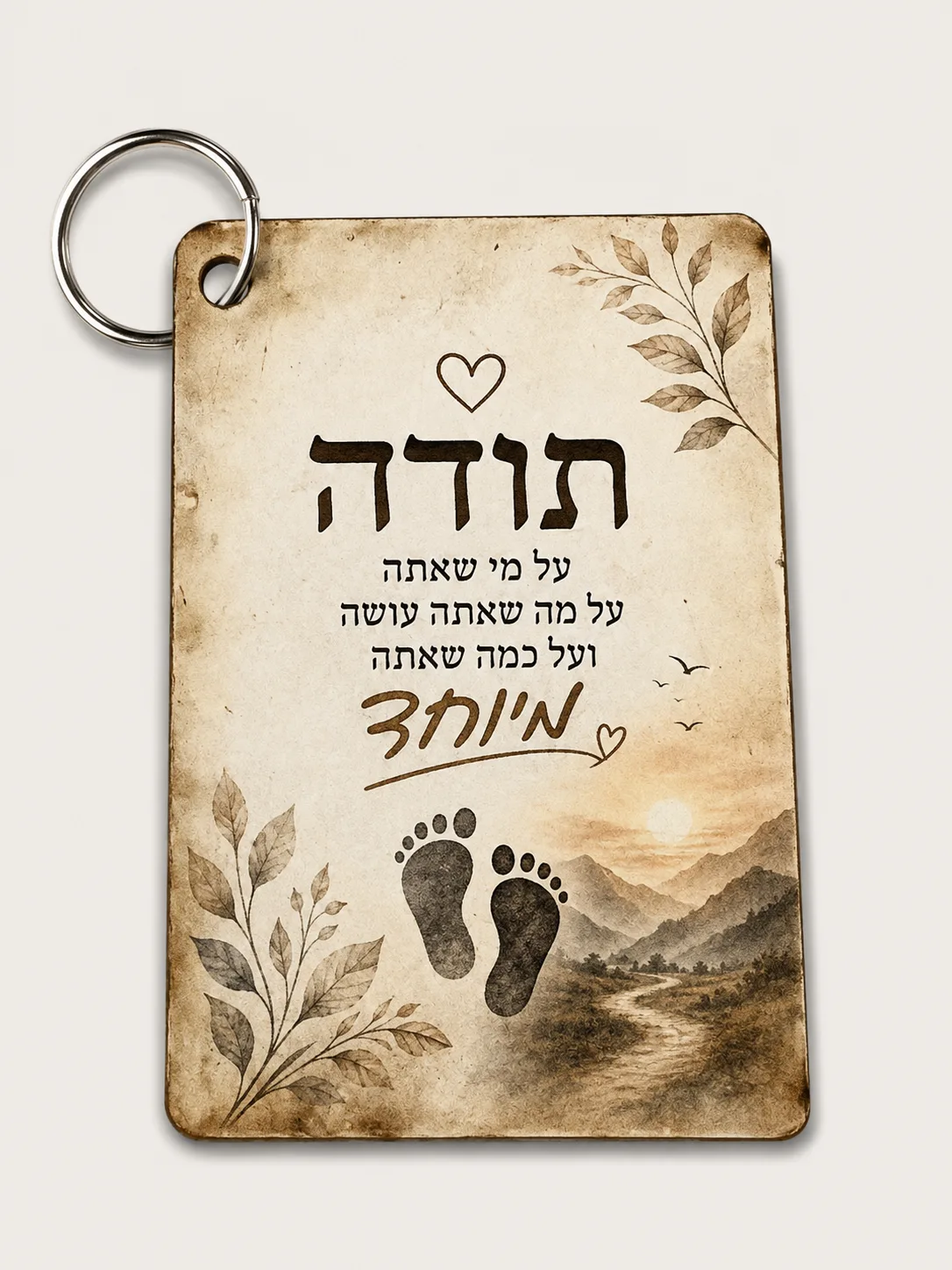 מחזיק מפתחות מלבני בעיצוב אישי
